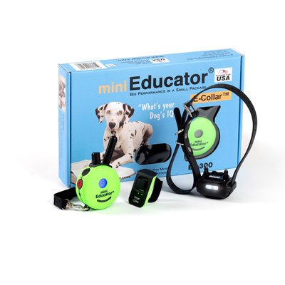 Mini Educator Educator Mini Educator 1/2 Mile Waterproof Remote Training Dog Collar with Premium Finger Clicker Trainer, Small/Medium: 5 to 22.5-in neck, 3/4-in wide, Green