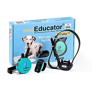 Educator Mini Educator 1/2 Mile Waterproof Remote Training Dog Collar with Premium Finger Clicker Trainer, Small/Medium: 5 to 22.5-in neck, 3/4-in wide, Teal