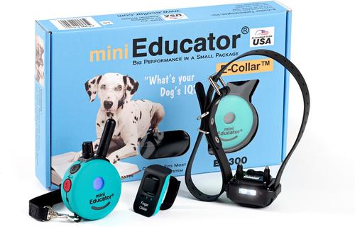 Show full view: Educator Mini Educator 1/2 Mile Waterproof Remote Training Dog Collar with Premium Finger Clicker Trainer, Small/Medium: 5 to 22.5-in neck, 3/4-in wide, Teal slide 1 of 10