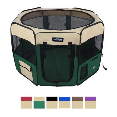 Show full view: EliteField 2-Door Soft-Sided Dog & Cat Playpen, Beige & Green, 62-in slide 3 of 7