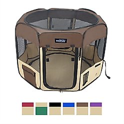 EliteField 2-Door Soft-Sided Dog & Cat Playpen, Brown & Beige, 30-in slide 2 of 4