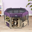 EliteField 2-Door Soft-Sided Dog & Cat Playpen, Purple & Beige, 42-in
