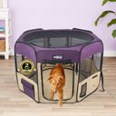 EliteField 2-Door Soft-Sided Dog & Cat Playpen, Purple & Beige, 62 x 62 x 24-in