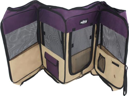 Show full view: EliteField 2-Door Soft-Sided Dog & Cat Playpen, Purple & Beige, 62 x 62 x 24-in slide 3 of 7