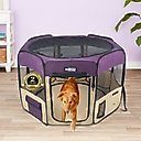 EliteField 2-Door Soft-Sided Dog & Cat Playpen, Purple & Beige, 62 x 62 x 30-in