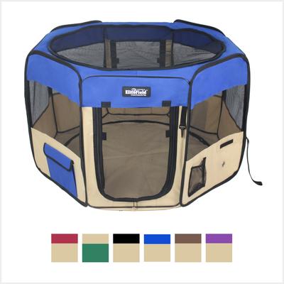 Show full view: EliteField 2-Door Soft-Sided Dog & Cat Playpen, Royal Blue & Beige, 30-in slide 2 of 6