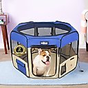 EliteField 2-Door Soft-Sided Dog & Cat Playpen, Royal Blue & Beige, 36-in