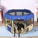 EliteField 2-Door Soft-Sided Dog & Cat Playpen, Royal Blue & Beige, 52-in