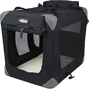 EliteField 3-Door Collapsible Soft-Sided Dog Crate, Black, 20 inch