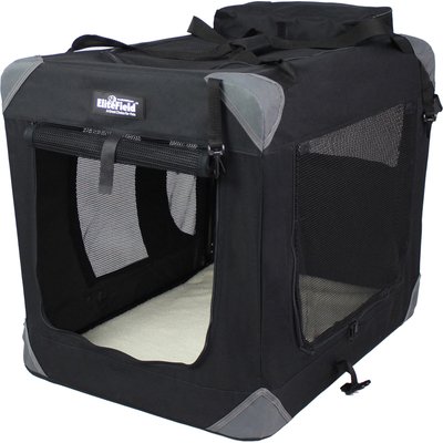 EliteField EliteField 3-Door Collapsible Soft-Sided Dog Crate, Black, 20 inch