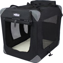EliteField 3-Door Collapsible Soft-Sided Dog Crate, Black, 24 inch