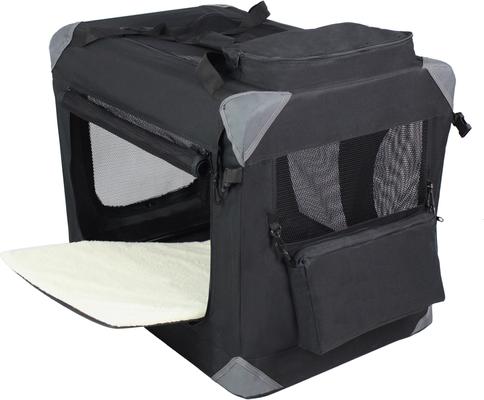 Show full view: EliteField 3-Door Collapsible Soft-Sided Dog Crate, Black, 30 inch slide 4 of 12