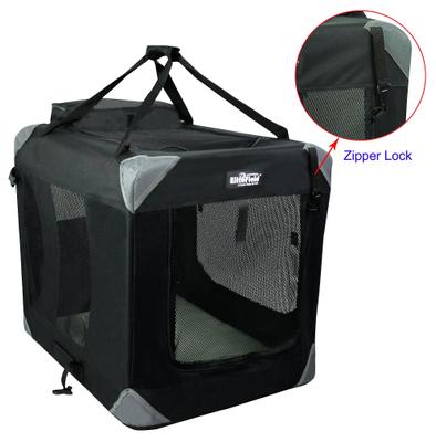 Show full view: EliteField 3-Door Collapsible Soft-Sided Dog Crate, Black, 30 inch slide 7 of 12