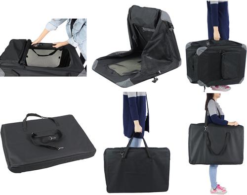 Show full view: EliteField 3-Door Collapsible Soft-Sided Dog Crate, Black, 30 inch slide 9 of 12