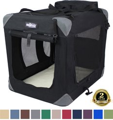 EliteField 3-Door Collapsible Soft-Sided Dog Crate, Black, 36 inch