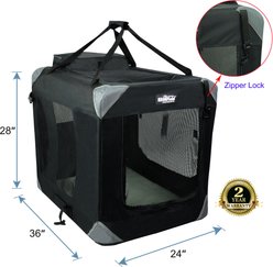 EliteField 3-Door Collapsible Soft-Sided Dog Crate, Black, 36 inch slide 2 of 9