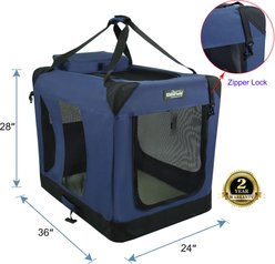 EliteField 3-Door Collapsible Soft-Sided Dog Crate, Blue, 36 inch slide 2 of 9