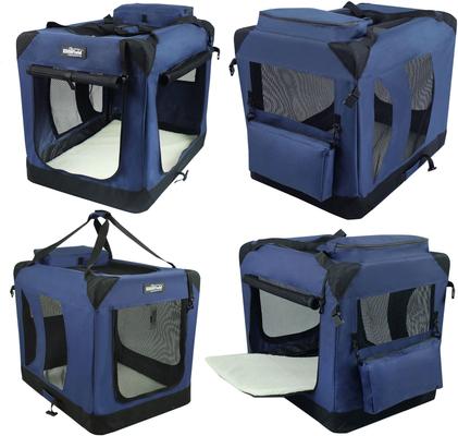 Show full view: EliteField 3-Door Collapsible Soft-Sided Dog Crate, Blue, 36 inch slide 5 of 12