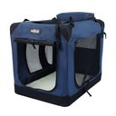 EliteField 3-Door Collapsible Soft-Sided Dog Crate, Blue, 42 inch