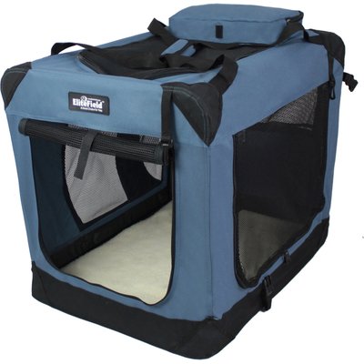 EliteField EliteField 3-Door Collapsible Soft-Sided Dog Crate, Blue Gray, 20 inch