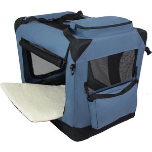 EliteField 3-Door Collapsible Soft-Sided Dog Crate, Blue Gray, 36 inch