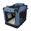 EliteField 3-Door Collapsible Soft-Sided Dog Crate, Blue Gray, 42 inch
