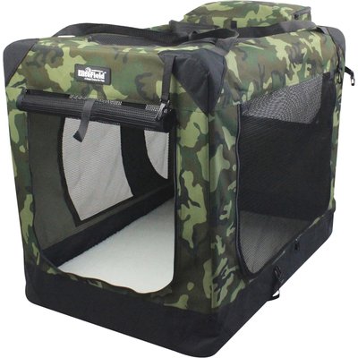 EliteField EliteField 3-Door Collapsible Soft-Sided Dog Crate, Camo, Med/L: 36-in L x 24-in W x 28-in H