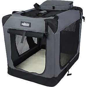 EliteField 3-Door Collapsible Soft-Sided Dog Crate, Gray, 20 inch