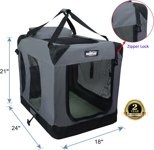 EliteField 3-Door Collapsible Soft-Sided Dog Crate
