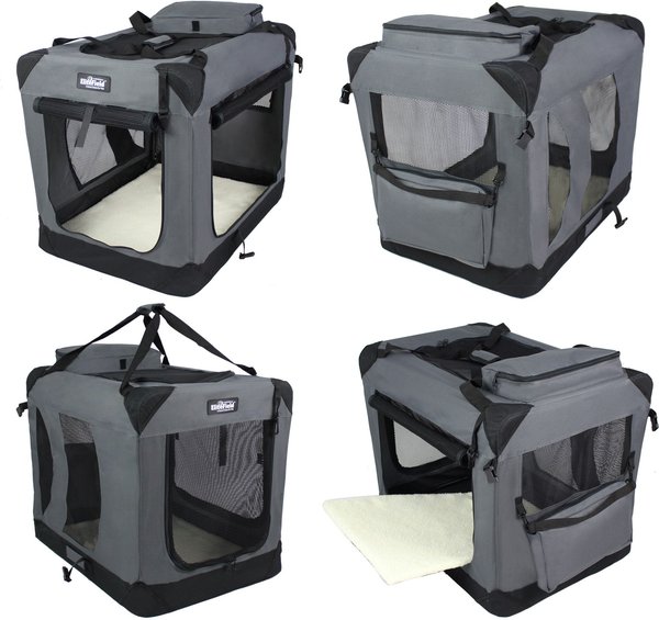 ELITEFIELD 3-Door Collapsible Soft-Sided Dog Crate, Gray, 30 inch ... - Collapsible Soft Dog Crate For Pet Shows