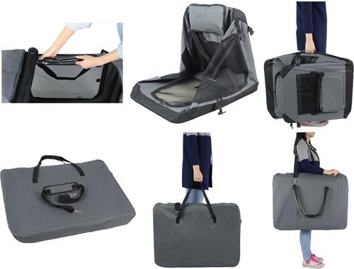 Show full view: EliteField 3-Door Collapsible Soft-Sided Dog Crate, Gray, 30 inch slide 6 of 9