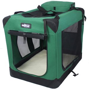 EliteField 3-Door Collapsible Soft-Sided Dog Crate, Green, 24 inch