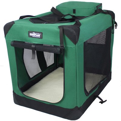 EliteField EliteField 3-Door Collapsible Soft-Sided Dog Crate, Green, 36 inch
