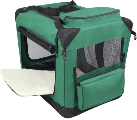 Show full view: EliteField 3-Door Collapsible Soft-Sided Dog Crate, Green, 42 inch slide 5 of 9