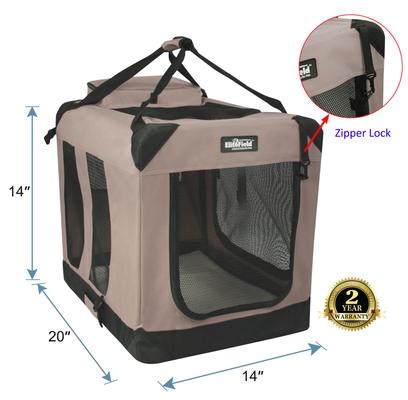 Show full view: EliteField 3-Door Collapsible Soft-Sided Dog Crate, Khaki, 20 inch slide 2 of 9