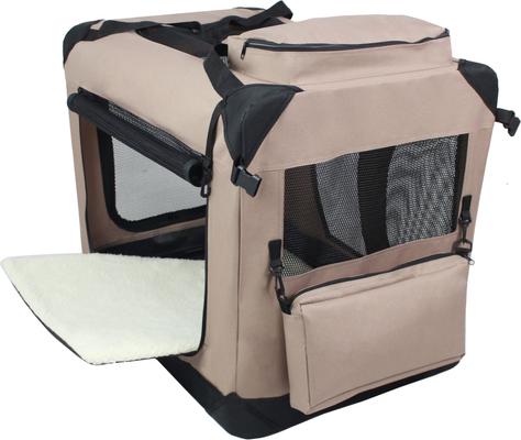 Show full view: EliteField 3-Door Collapsible Soft-Sided Dog Crate, Khaki, 24 inch slide 4 of 9