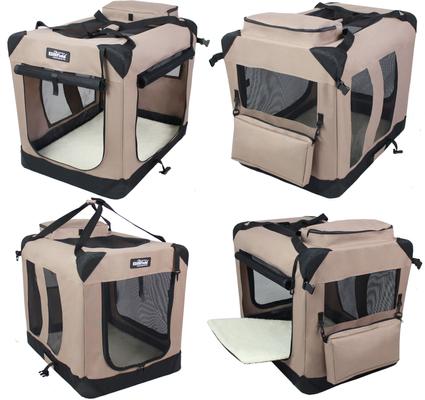 Show full view: EliteField 3-Door Collapsible Soft-Sided Dog Crate, Khaki, 24 inch slide 5 of 9