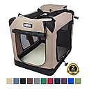 EliteField 3-Door Collapsible Soft-Sided Dog Crate, Khaki, 36 inch