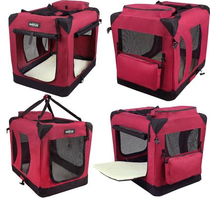 Show full view: EliteField 3-Door Collapsible Soft-Sided Dog Crate, Maroon, 36 inch slide 8 of 12