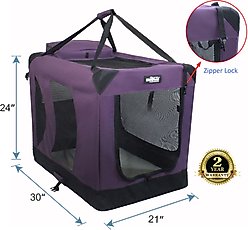 EliteField 3-Door Collapsible Soft-Sided Dog Crate, Purple, Med: 30-in L x 21-in W x 24-in H slide 2 of 6
