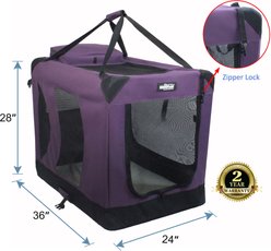 EliteField 3-Door Collapsible Soft-Sided Dog Crate, Purple, Med/L: 36-in L x 24-in W x 28-in H slide 2 of 6