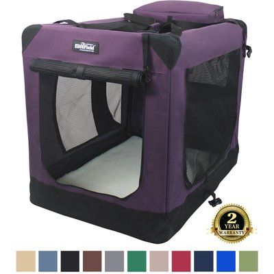 EliteField EliteField 3-Door Collapsible Soft-Sided Dog Crate, Purple, X-Small: 20-in L x 14-in W x 14-in H