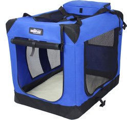 EliteField 3-Door Collapsible Soft-Sided Dog Crate, Royal Blue, 36 inch