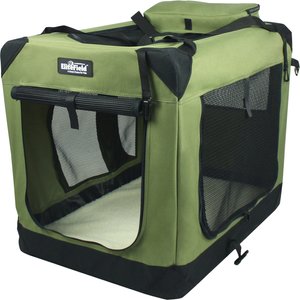EliteField 3-Door Collapsible Soft-Sided Dog Crate, Sage Green, 24 inch