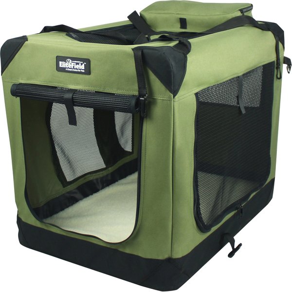 SportPet Designs Soft Sided Pop-Open Crate Dog Kennel, Light Green, 19.5-in