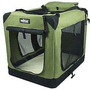 EliteField 3-Door Collapsible Soft-Sided Dog Crate, Sage Green, 30 inch