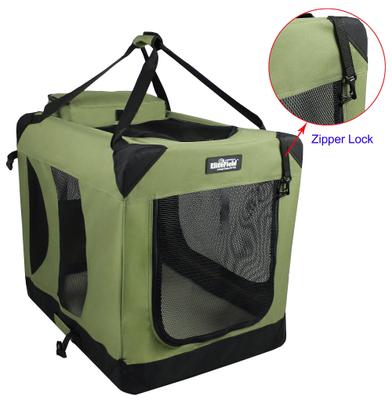 Show full view: EliteField 3-Door Collapsible Soft-Sided Dog Crate, Sage Green, 42 inch slide 7 of 12