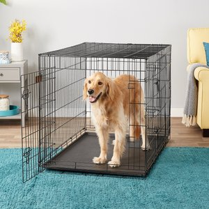 EliteField 3-Door Collapsible Wire Dog Crate with Divider, 48 inch