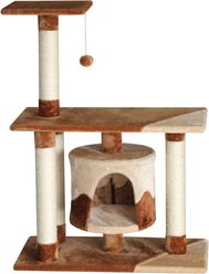 EliteField 38-in Faux Fur Cat Tree & Condo, Brown/Beige