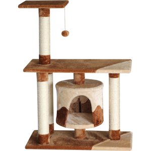 EliteField 38-in Faux Fur Cat Tree & Condo, Brown/Beige